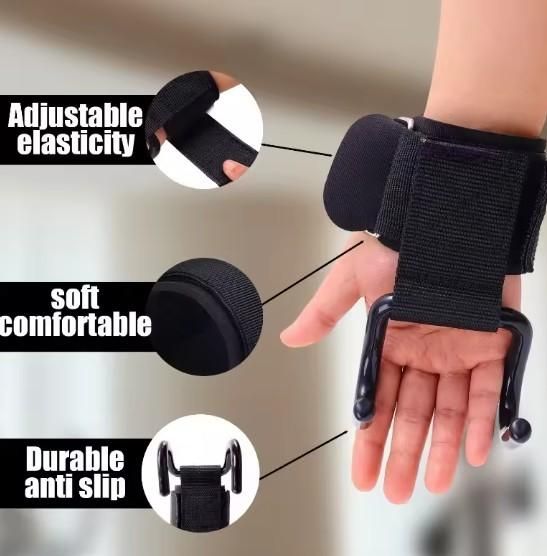 Gym Wrist Hook Support (Pair) – Perfect for Deadlift & Rows